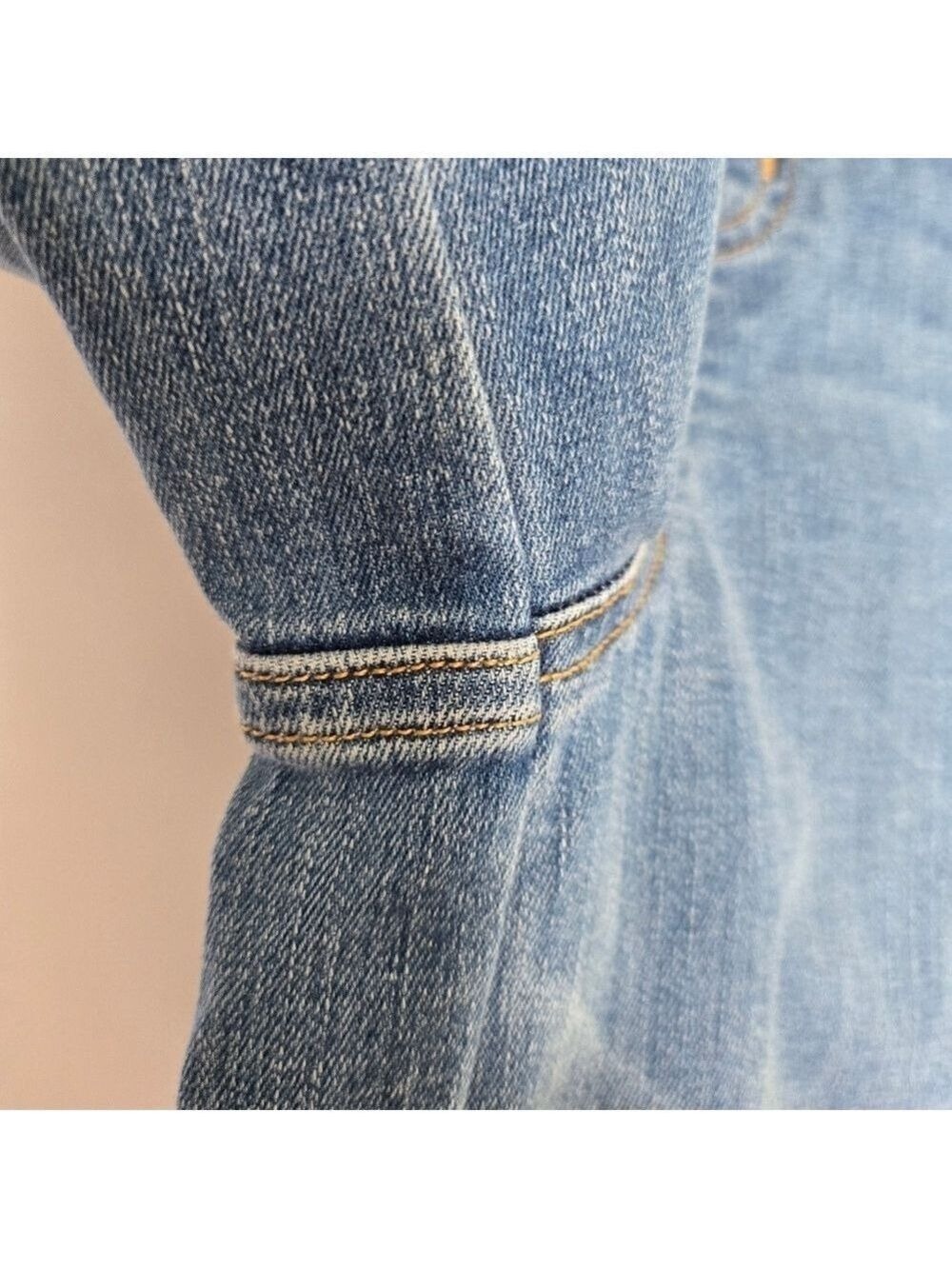 SPANX JEANS WOMENS MEDIUM WIDE LEG PULL-ON SEAMED FRONT HIGH RISE MED WASH BLUE - Picture 7 of 10